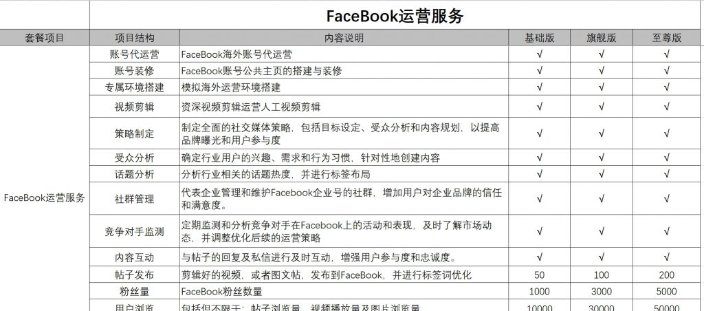 facebook代运营