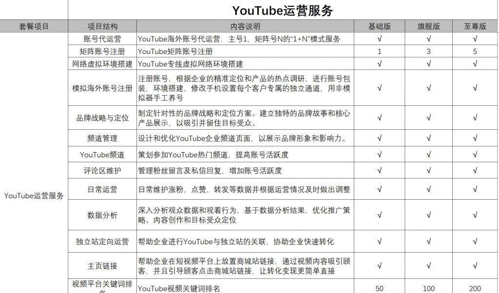 youtube代运营